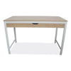 Workspace by Alera® Modern Writing Desk, 47.24" x 23.62" x 29.92", Beigewood/White Desks-Desk Tables - Office Ready