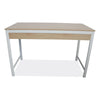 Workspace by Alera® Modern Writing Desk, 47.24" x 23.62" x 29.92", Beigewood/White Desks-Desk Tables - Office Ready