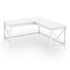 Workspace by Alera® L-Shaped Farmhouse Desk, 58.27" x 58.27" x 29.53", White Desks-L & U Desks & Workstations - Office Ready