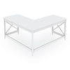 Workspace by Alera® L-Shaped Farmhouse Desk, 58.27" x 58.27" x 29.53", White Desks-L & U Desks & Workstations - Office Ready