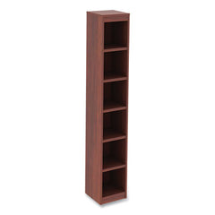 Alera® Valencia™ Series Narrow Profile Bookcase, Six-Shelf, 11.81w x 11.81d x 71.73h, Medium Cherry