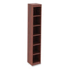 Alera® Valencia™ Series Narrow Profile Bookcase, Six-Shelf, 11.81w x 11.81d x 71.73h, Medium Cherry Bookcases-Shelf Bookcase - Office Ready