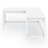 Workspace by Alera® L-Shaped Farmhouse Desk, 58.27" x 58.27" x 29.53", White Desks-L & U Desks & Workstations - Office Ready