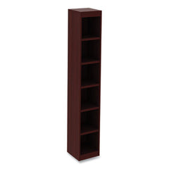 Alera® Valencia™ Series Narrow Profile Bookcase, Six-Shelf, 11.81w x 11.81d x 71.73h, Mahogany