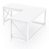 Workspace by Alera® L-Shaped Farmhouse Desk, 58.27" x 58.27" x 29.53", White Desks-L & U Desks & Workstations - Office Ready