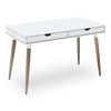Workspace by Alera® Scandinavian Writing Desk, 47.24" x 23.62" x 29.53", White/Beigewood Desks-Desk Tables - Office Ready