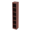 Alera® Valencia™ Series Narrow Profile Bookcase, Six-Shelf, 11.81w x 11.81d x 71.73h, Medium Cherry Bookcases-Shelf Bookcase - Office Ready
