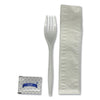 Boardwalk® Three-Piece Utensil Set, Fork/Napkin/Salt Packet, White, 500/Carton Utensils-Disposable Dining Utensil Combo - Office Ready