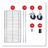 Alera® 5-Shelf Wire Shelving Kit with Casters & Shelf Liners, 36w x 18d x 72h, Silver Multiuse Shelving, Open - Office Ready