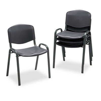 Safco® Stacking Chair, Supports Up to 250 lb, Black, 4/Carton Chairs/Stools-Folding & Nesting Chairs - Office Ready