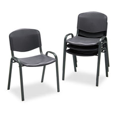 Safco® Stacking Chair, Supports Up to 250 lb, Black, 4/Carton