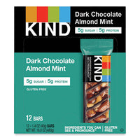 KIND Nuts and Spices Bar, Dark Chocolate Almond Mint, 1.4 oz Bar, 12/Box Nutrition Bars - Office Ready