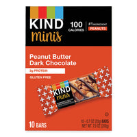 KIND Minis, Peanut Butter Dark Chocolate, 0.7 oz, 10/Pack Nutrition Bars - Office Ready