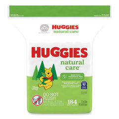 Huggies® Natural Care® Sensitive Baby Wipes, 1-Ply, 3.88 x 6.6, Unscented, White, 184/Pack, 3 Packs/Carton
