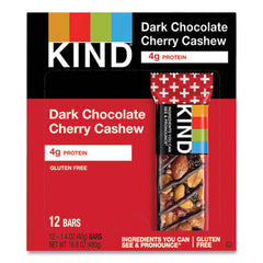 KIND Plus Nutrition Boost Bars, Dk ChocolateCherryCashew/Antioxidants, 1.4 oz, 12/Box
