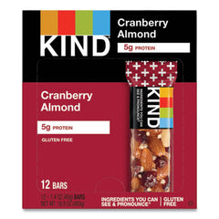 KIND Plus Nutrition Boost Bars, Cranberry Almond and Antioxidants, 1.4 oz, 12/Box