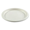 Boardwalk® Bagasse PFAS-Free Dinnerware, Plate, 10" dia, White, 500/Carton Plates, Bagasse - Office Ready