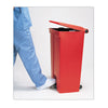 Rubbermaid® Commercial Indoor Utility Step-On Waste Container, 23 gal, Plastic, Red Indoor All-Purpose Waste Bins - Office Ready