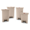 Rubbermaid® Commercial Streamline® Resin Step-On Container, Front Step Style, 13 gal, Polyethylene, Beige Indoor All-Purpose Waste Bins - Office Ready