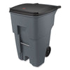 Rubbermaid® Commercial Brute® Roll-Out Heavy-Duty Container, 95 gal, Polyethylene, Gray  - Office Ready