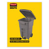 Rubbermaid® Commercial Brute Step-On Rollouts, 50 gal, Metal/Plastic, Gray Indoor/Outdoor All-Purpose Waste Bins - Office Ready