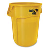 Rubbermaid® Commercial Vented Round Brute® Container, 44 gal, Plastic, Yellow Indoor All-Purpose Waste Bins - Office Ready