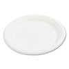 Boardwalk® Bagasse PFAS-Free Dinnerware, Plate, 9" dia, White, 500/Carton Plates, Bagasse - Office Ready