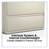 Alera® Lateral File, 5 Legal/Letter/A4/A5-Size File Drawers, Putty, 36" x 18.63" x 67.63" Lateral File Cabinets - Office Ready