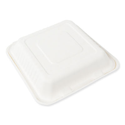 AmerCareRoyal® Bagasse PFAS-Free Food Containers, 1-Compartment, 9 x 9 x 3.19, White, Bamboo/Sugarcane, 200/Carton Takeout Food Containers - Office Ready
