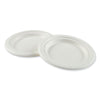 AmerCareRoyal® Bagasse PFAS-Free Dinnerware, Plate, 6", White, 1,000/Carton Plates, Bagasse - Office Ready