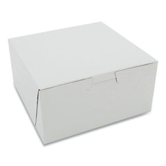 SCT® White One-Piece Non-Window Bakery Boxes, Standard, 3 x 6 x 6, White, Paper, 250/Carton