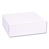 SCT® White One-Piece Non-Window Bakery Boxes, Standard, 8 x 2.5 x 8, White, Paper, 250/Bundle Bakery Food Containers - Office Ready