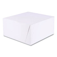 SCT® White One-Piece Non-Window Bakery Boxes, Standard, 10 x 10 x 5, White/Kraft, Paper, 100/Bundle Bakery Food Containers - Office Ready