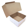 SCT® White One-Piece Non-Window Bakery Boxes, Standard, 10 x 10 x 5, White/Kraft, Paper, 100/Bundle Bakery Food Containers - Office Ready