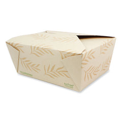 World Centric® No Tree™ Folded Takeout Containers, 95 oz, 6.5 x 8.7 x 3.5, Natural, Sugarcane, 160/Carton