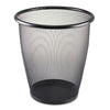 Safco® Onyx™ Round Mesh Wastebaskets, 5 gal, Steel Mesh, Black Deskside All-Purpose Wastebaskets - Office Ready