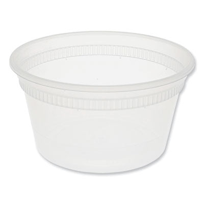 Pactiv Evergreen Newspring® DELItainer® Microwavable Container, 12 oz, 4.55 x 4.55 x 2.45, Clear, Plastic, 480/Carton Takeout Food Containers - Office Ready