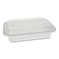 Pactiv Evergreen Newspring® VERSAtainer® Microwavable Containers, Rectangular, 16 oz, 5 x 7.25 x 2, White/Clear, Plastic, 150/Carton Takeout Food Containers - Office Ready
