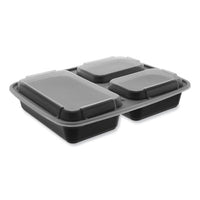 Pactiv Evergreen Newspring® DELItainer® Microwavable Container, 32 oz, 7.5 x 9.87 x 1.75, Black/Clear, Plastic, 150/Carton Takeout Food Containers - Office Ready