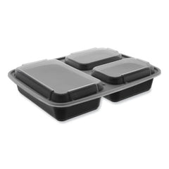 Pactiv Evergreen Newspring® DELItainer® Microwavable Container, 32 oz, 7.5 x 9.87 x 1.75, Black/Clear, Plastic, 150/Carton