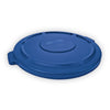 Rubbermaid® Commercial BRUTE® Self-Draining Flat Top Lids, 22.25" Diameter, Blue Flat-Top Waste Receptacle Lids - Office Ready