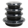 GEN Food Containers, 24 oz, 7.28 x 7.28 x 1.96, Black/Clear, Plastic, 150/Carton Takeout Food Containers - Office Ready
