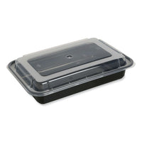 GEN Food Containers, 32 oz, 8.81 x 6.02 x 2.24, Black/Clear, Plastic, 150/Carton Takeout Food Containers - Office Ready