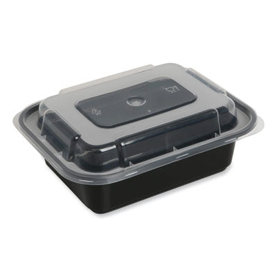 GEN Food Containers, 12 oz, 5.78 x 4.52 x 2.24, Black/Clear, Plastic, 150/Carton Takeout Food Containers - Office Ready