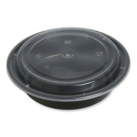 GEN Food Containers, 24 oz, 7.28 x 7.28 x 1.96, Black/Clear, Plastic, 150/Carton Takeout Food Containers - Office Ready