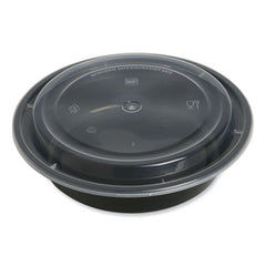 GEN Food Containers, 24 oz, 7.28 x 7.28 x 1.96, Black/Clear, Plastic, 150/Carton