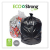 Pitt Plastics Eco Strong™ Plus Can Liners, 40 gal, 1.35 mil, 40 x 46 Black, 100/Carton Reprocessed Waste Can Liners - Office Ready