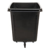 Rubbermaid® Commercial Cube Truck, 59 gal, 300 lb Capacity, Plastic, Black Cube & Utility Truck Waste Receptacles - Office Ready