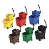 Rubbermaid® Commercial WaveBrake® 2.0 Bucket/Wringer Combos, Side-Press, 35 qt, Plastic, Brown Mop Bucket Carts - Office Ready
