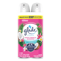 Glade® Air Freshener, Tropical Blossoms Scent, 8.3 oz, 2/Pack, 3 Packs/Carton